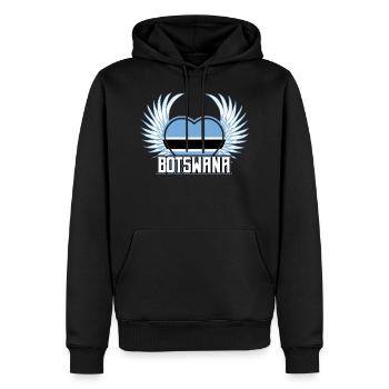 Botswana - Männer Premium Bio Hoodie - Schwarz - Vorne - Nico (187cm)