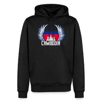 Kambodscha - Männer Premium Bio Hoodie - Schwarz - Vorne - Nico (187cm)