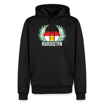 Kurdistan - Sweat à capuche Premium bio Homme - noir - Devant - Nico (187cm)