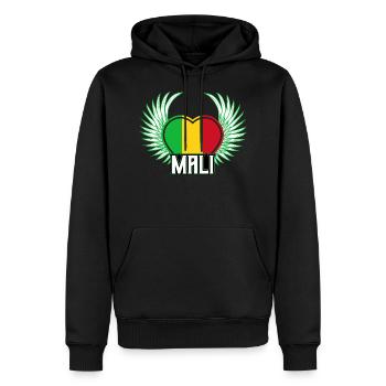 Mali - Männer Premium Bio Hoodie - Schwarz - Vorne - Nico (187cm)
