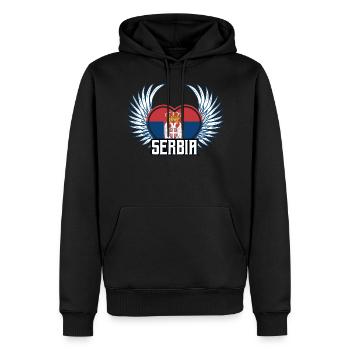 Serbien - Männer Premium Bio Hoodie - Schwarz - Vorne - Nico (187cm)