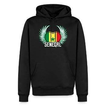 Senegal - Männer Premium Bio Hoodie - Schwarz - Vorne - Nico (187cm)
