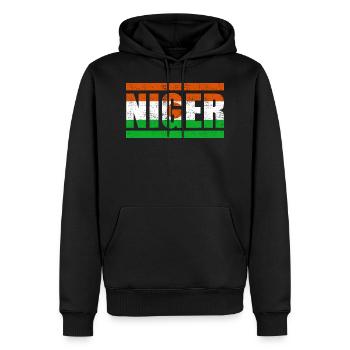 Niger - Männer Premium Bio Hoodie - Schwarz - Vorne - Nico (187cm)