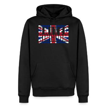 Großbritannien - Männer Premium Bio Hoodie - Schwarz - Vorne - Nico (187cm)