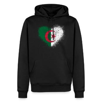Algerien - Männer Premium Bio Hoodie - Schwarz - Vorne - Nico (187cm)