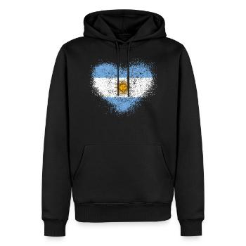 Argentinien - Männer Premium Bio Hoodie - Schwarz - Vorne - Nico (187cm)