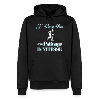 je peux pas j'ai patinage de vitesse - Sweat à capuche Premium bio Homme - noir - Devant - Nico (187cm)