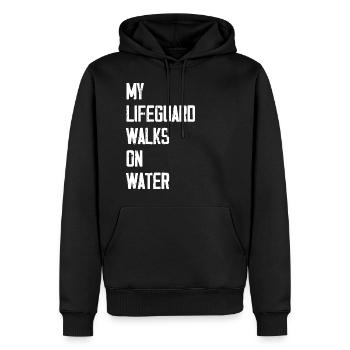 My Lifeguard Walks On Water - Männer Premium Bio Hoodie - Schwarz - Vorne - Nico (187cm)