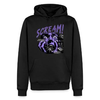 Horreur - CRIE ! - Sweat à capuche Premium bio Homme - noir - Devant - Nico (187cm)