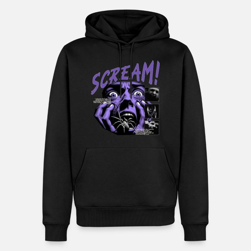 Horror - SCREAM! - Männer Premium Bio Hoodie - Schwarz
