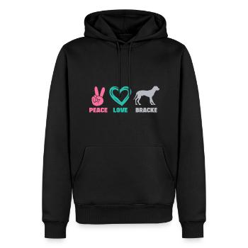 Schwarzwildbracke Slovenský Kopov Peace Love - Männer Premium Bio Hoodie - Schwarz - Vorne - Nico (187cm)