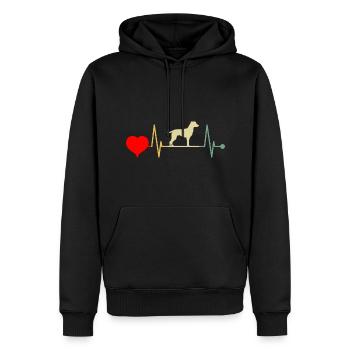 Mountain Cur Dog Heartbeat Vintage - Sweat à capuche Premium bio Homme - noir - Devant - Nico (187cm)
