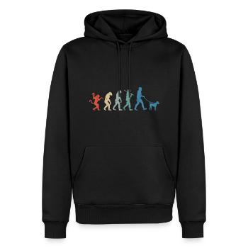 Irish Terrier Hund Papa Evolution Vintage - Männer Premium Bio Hoodie - Schwarz - Vorne - Nico (187cm)
