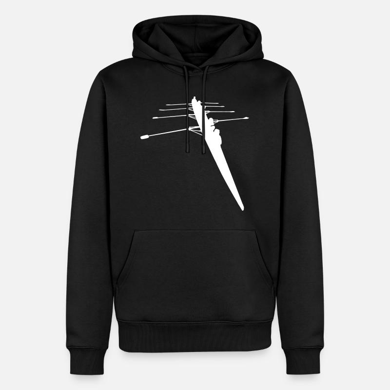 Ruderer - 4er Ruderboot - Männer Premium Bio Hoodie - Schwarz