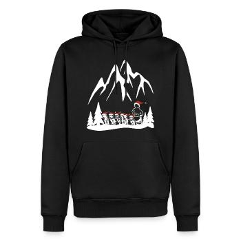 Chiens de traîneau Husky pour Noël - Sweat à capuche Premium bio Homme - noir - Devant - Nico (187cm)
