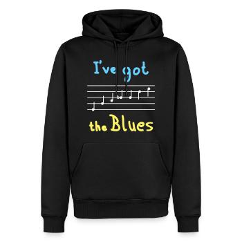 Échelle de blues en mi - lumineux - Sweat à capuche Premium bio Homme - noir - Devant - Nico (187cm)