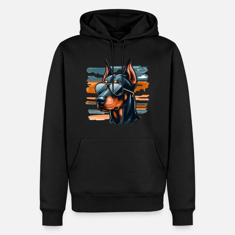 Dobermann Der Polizeihund - Männer Premium Bio Hoodie - Schwarz