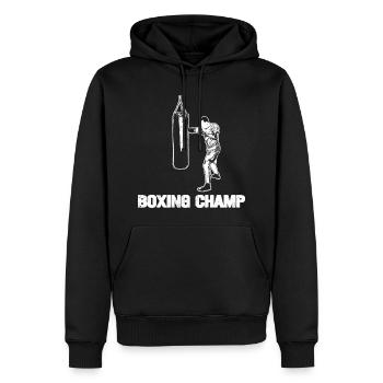 Boxing Champ - Männer Premium Bio Hoodie - Schwarz - Vorne - Nico (187cm)