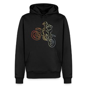 Motocross Strichzeichnung - Männer Premium Bio Hoodie - Schwarz - Vorne - Nico (187cm)
