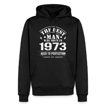 Geboren im 1973 Geburtstag 1973 - 52 Jahre Retro - Männer Premium Bio Hoodie - Schwarz - Vorne - Nico (187cm)