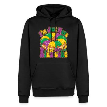 King Cake Mardi Gras - Sweat à capuche Premium bio Homme - noir - Devant - Nico (187cm)
