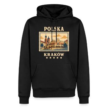 Polen Krakau Vintage Reisemarke - Männer Premium Bio Hoodie - Schwarz - Vorne - Nico (187cm)