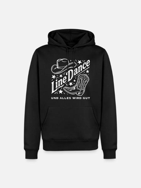 Line Dance Cowboy Flair - Männer Premium Bio Hoodie - Schwarz