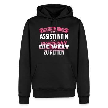ASSISTENTIN - Die Auserwählte - Männer Premium Bio Hoodie - Schwarz - Vorne - Nico (187cm)