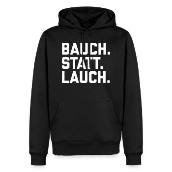 Bauch statt Lauch - Männer Premium Bio Hoodie - Schwarz - Vorne - Nico (187cm)