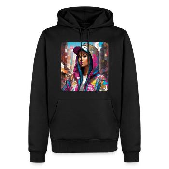 Cooles Girl Graffiti Hip Hop Rap Skater Musik - Männer Premium Bio Hoodie - Schwarz - Vorne - Nico (187cm)