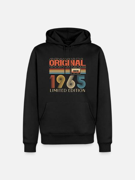 60th Birthday Original 1965 60 Years Old Gift - Men’s Premium Organic Hoodie - black