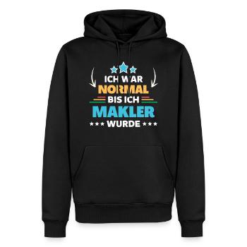 J’étais normal jusqu’à ce que je devienne agent immobilier - Sweat à capuche Premium bio Homme - noir - Devant - Nico (187cm)
