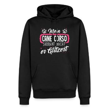CANE-CORSO - sabber - Männer Premium Bio Hoodie - Schwarz - Vorne - Nico (187cm)