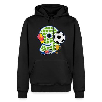 Fußball 9. Geburtstagsparty Nummer 9 - 9 Jahre - Männer Premium Bio Hoodie - Schwarz - Vorne - Nico (187cm)