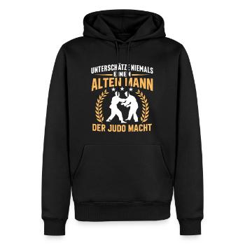 Alten Mann der Judo macht Geschenk für Judoka - Männer Premium Bio Hoodie - Schwarz - Vorne - Nico (187cm)