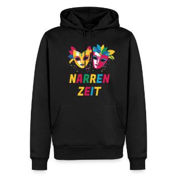 Karneval Köln Fasching Kostüm Maske Narren - Männer Premium Bio Hoodie - Schwarz - Vorne - Nico (187cm)