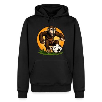 Football de singe - Sweat à capuche Premium bio Homme - noir - Devant - Nico (187cm)
