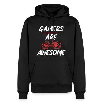 Gamers are Awesome - Sweat à capuche Premium bio Homme - noir - Devant - Nico (187cm)
