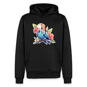 Papagei und Vogelhaltung - Männer Premium Bio Hoodie - Schwarz - Vorne - Nico (187cm)