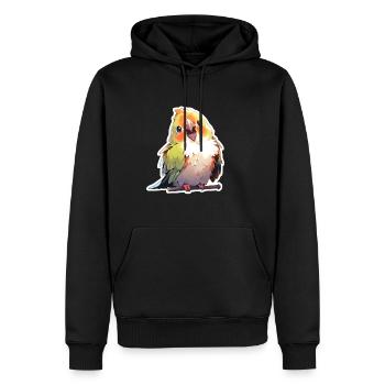 Perroquets - Sweat à capuche Premium bio Homme - noir - Devant - Nico (187cm)