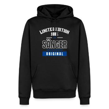 Limited Edition 100% - Sänger - Original - Männer Premium Bio Hoodie - Schwarz - Vorne - Nico (187cm)