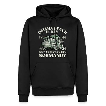 80th anniversary of the Allied Normandy landings - Men’s Premium Organic Hoodie - black - Front - Nico (187cm)