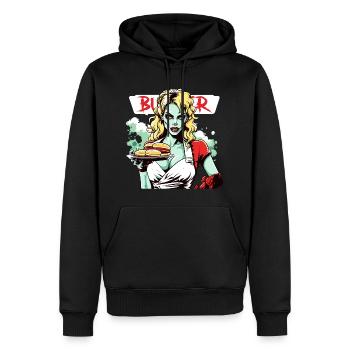 Burger Girl - Männer Premium Bio Hoodie - Schwarz - Vorne - Nico (187cm)