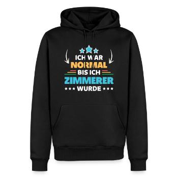 J’étais normal jusqu’à ce que je devienne charpentier - Sweat à capuche Premium bio Homme - noir - Devant - Nico (187cm)