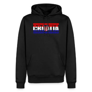 Kroatien - Männer Premium Bio Hoodie - Schwarz - Vorne - Nico (187cm)