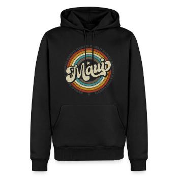Maui Hawaii Surfen 70er Jahre Strand retro vintage - Männer Premium Bio Hoodie - Schwarz - Vorne - Nico (187cm)