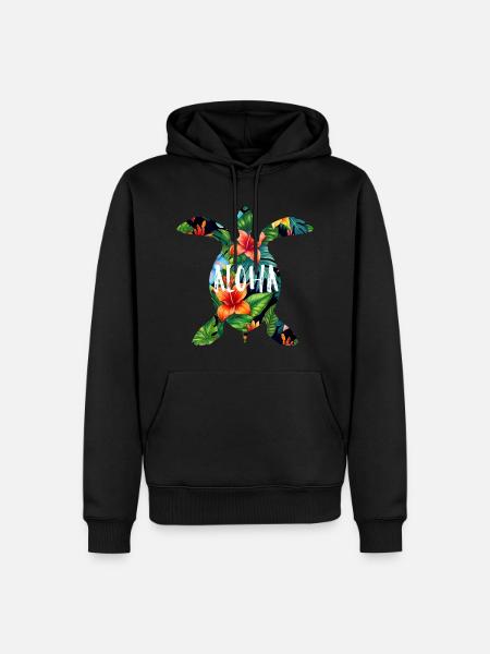 Hawaii Aloha Schildkröte Urlaub Geschenk Party - Männer Premium Bio Hoodie - Schwarz