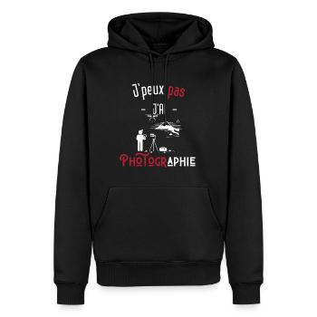 j'peux pas j'ai photographie - Sweat à capuche Premium bio Homme - noir - Devant - Nico (187cm)