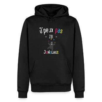 j'peux pas j'ai jonglage - Sweat à capuche Premium bio Homme - noir - Devant - Nico (187cm)