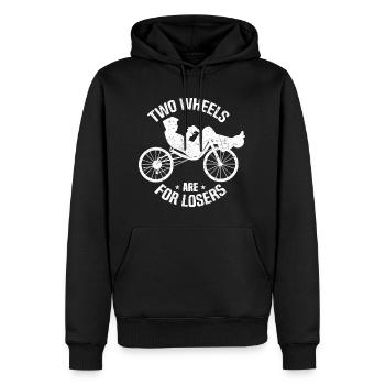 Recumbent Trike - Männer Premium Bio Hoodie - Schwarz - Vorne - Nico (187cm)